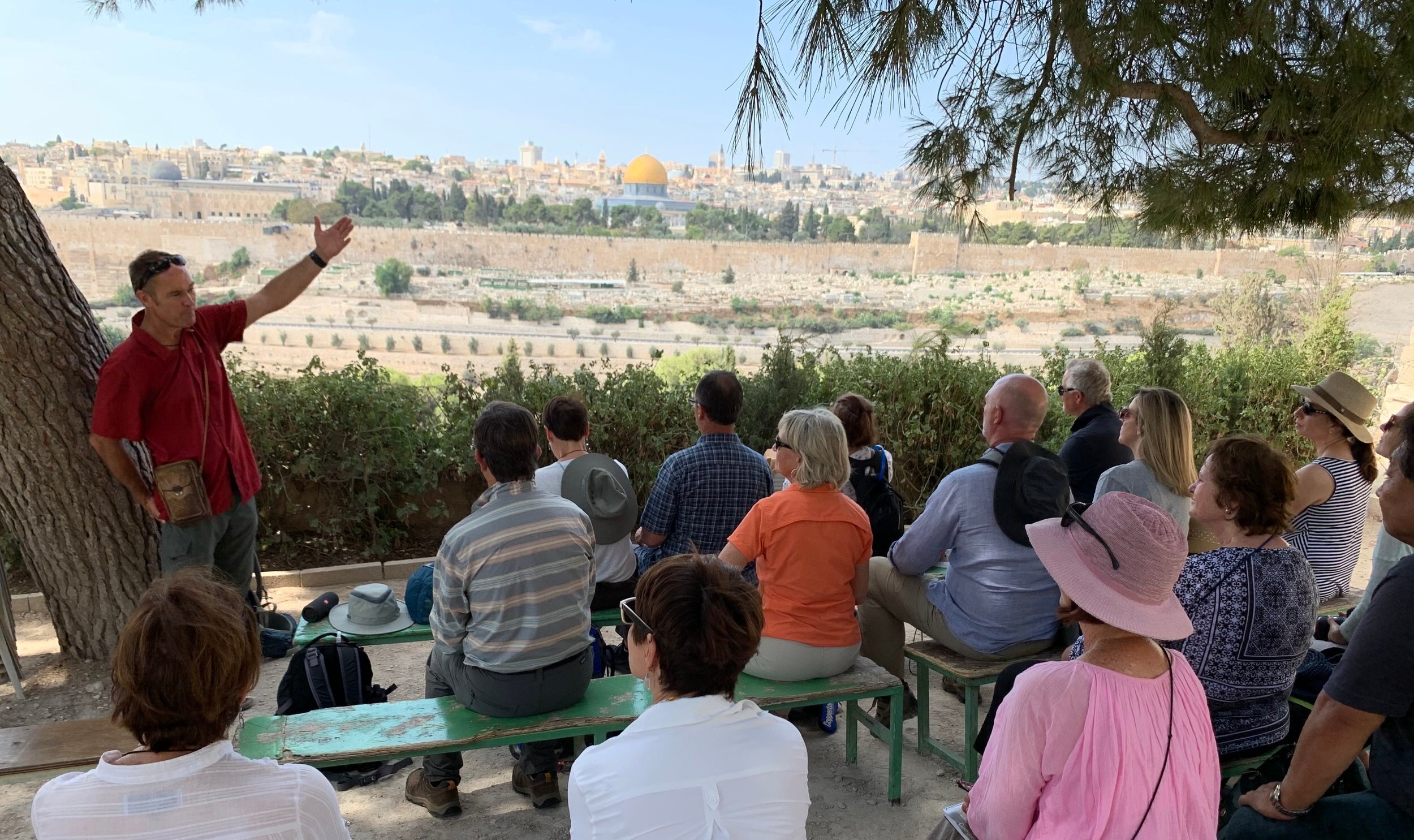 Bob teaching on the Mount of Olives, Footsteps of Jesus