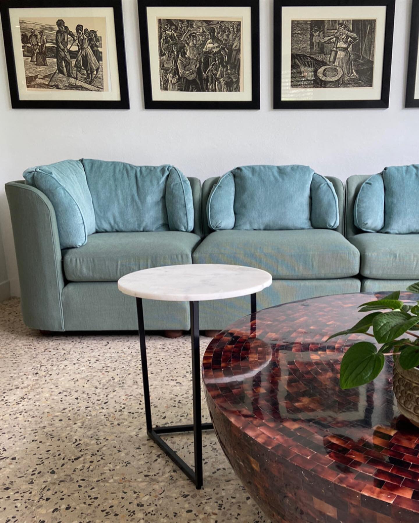 Vintage everything: Rafael Tufi&ntilde;o&rsquo;s 1954 Portafolio del Caf&eacute;, 80s Henredon sofa and table, 1940s Puerto Rican mahogany lounge chairs in our Aibonito project.  Interested in our design services? DM us today! #brutalistfurniture #pu