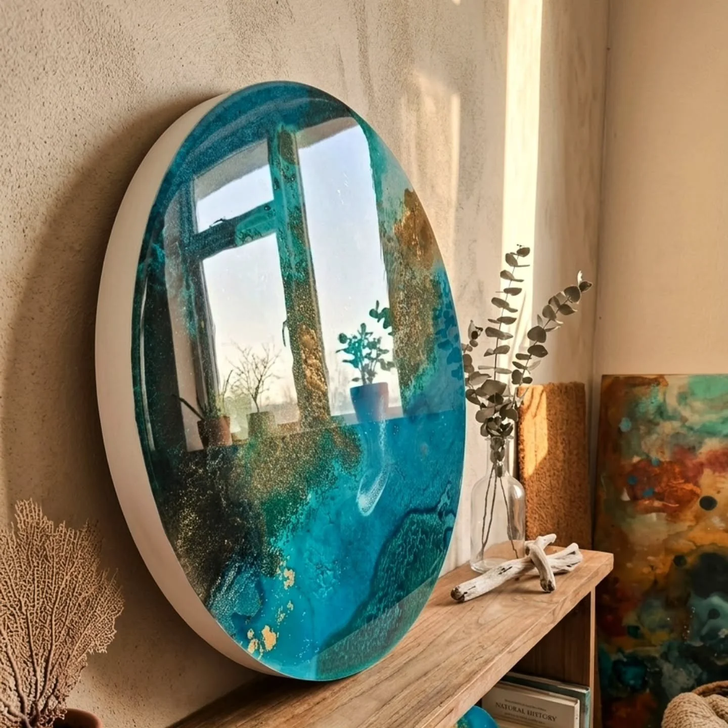 This piece went a lot of different directions before becoming this one, and a lot of impulse to give it the contrast it needed, but she's one of my favourites now 🔵

'Solmira Isle' | 50cm original | currently available 

#oceanresinart #oceanart #bo