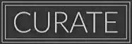 Black rectangular logo with the word 'CURATE' in white uppercase letters
