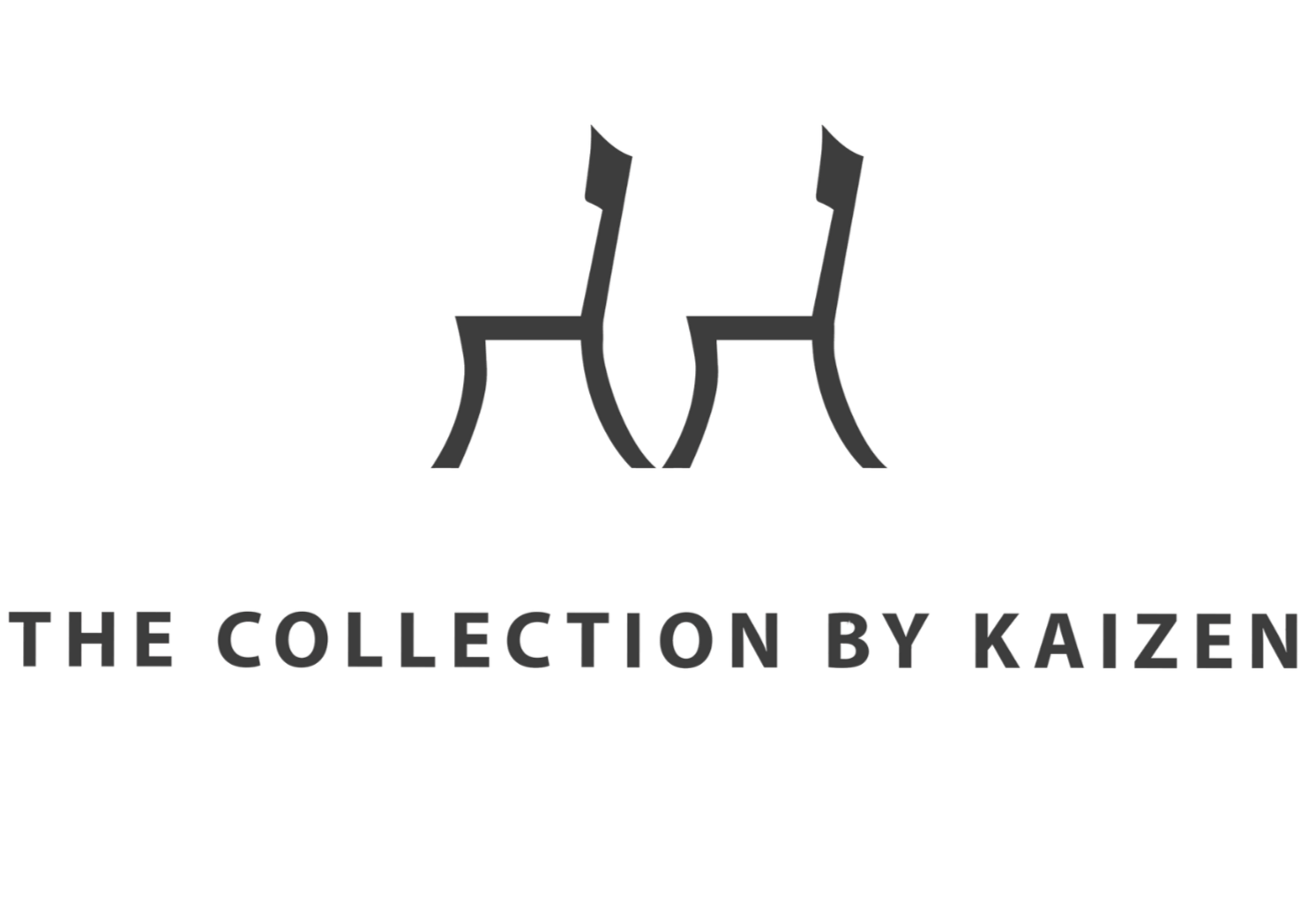 A logo with two stylized black chairs facing away, above the text "The Collection by Kaizen" in gray capital letters.