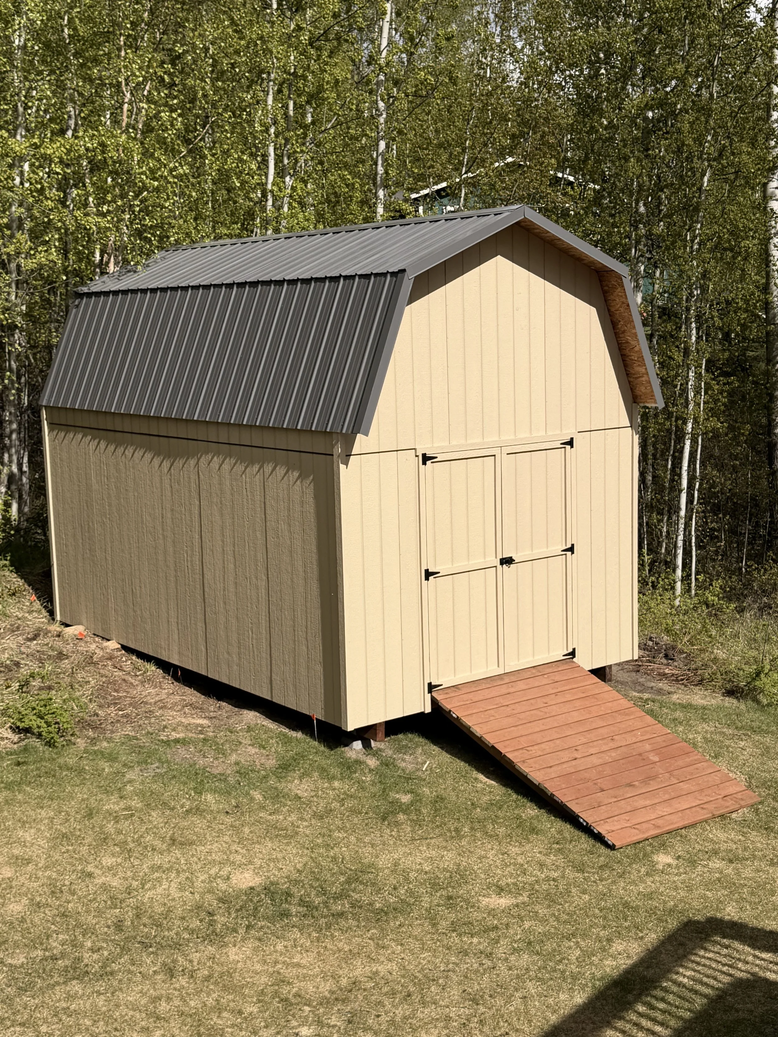 12x20 shed with barn roof and double doors