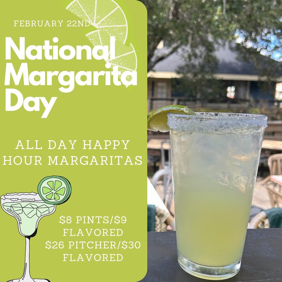 One of our favorite days of the year is upon us! February 22nd is National Margarita Day &amp; we are celebrating all day long 🍋
.
.
. #sanluisobispo #slocal #slohappyhour
#calpolyslo #calpolysanluisobispo #nationalmargaritaday