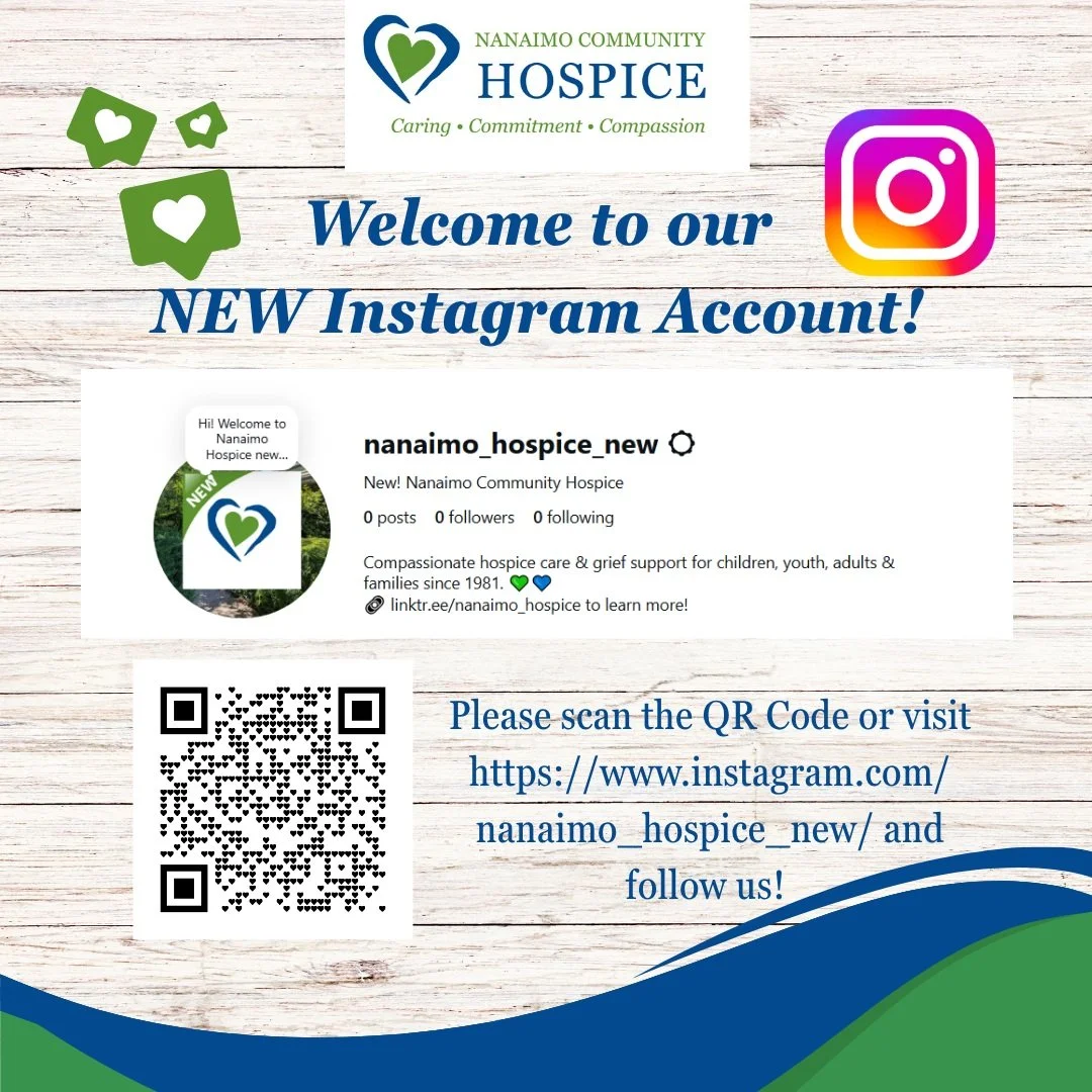 WE HAVE A NEW INSTAGRAM ACCOUNT! 💚💙

Due to a technical issue with our previous Instagram account, we have created a new official Instagram account for Nanaimo Community Hospice!

👉 Follow us at @nanaimo_hospice_new

We&rsquo;ll continue sharing u