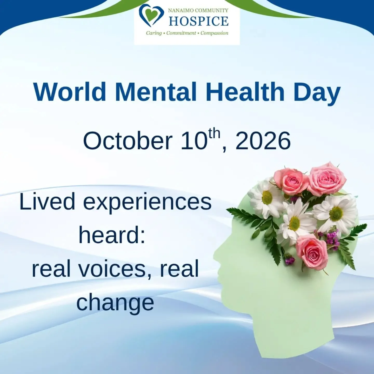 World Mental Health Day 2026

Today, October 10th, is World Mental Health Day.

This year&rsquo;s theme, &ldquo;Lived experiences heard: real voices, real change,&rdquo; reminds us of the importance of truly listening to people with lived experience 
