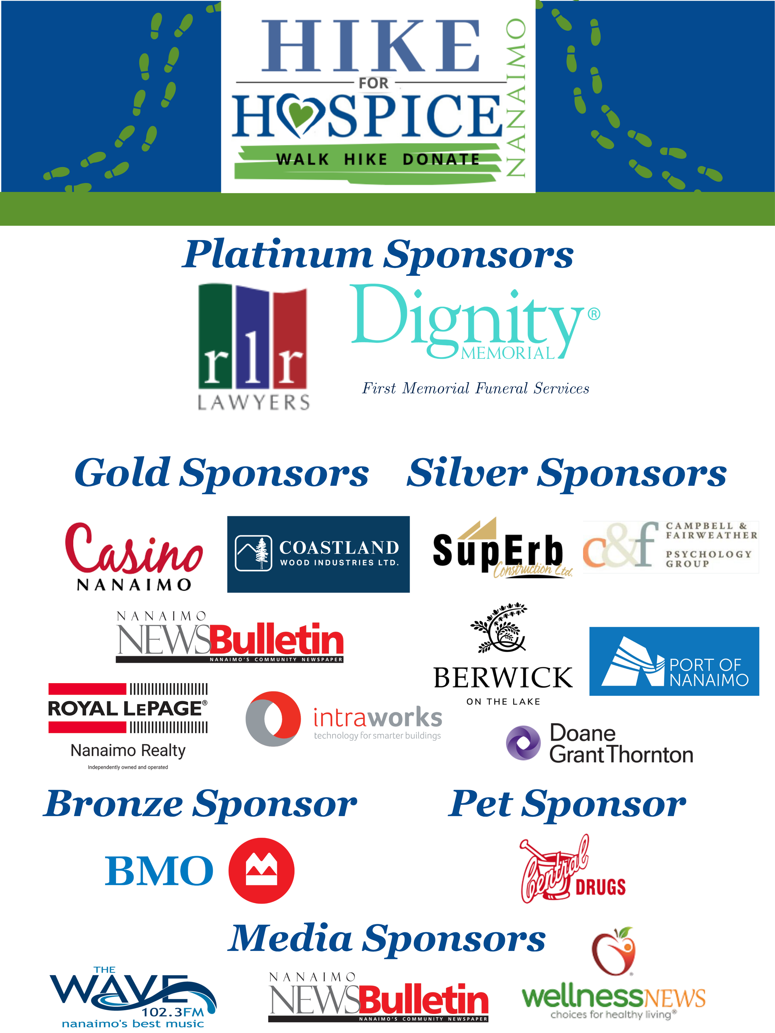 Nanaimo Community Hospice, Hike for Hospice Sponsors 2026