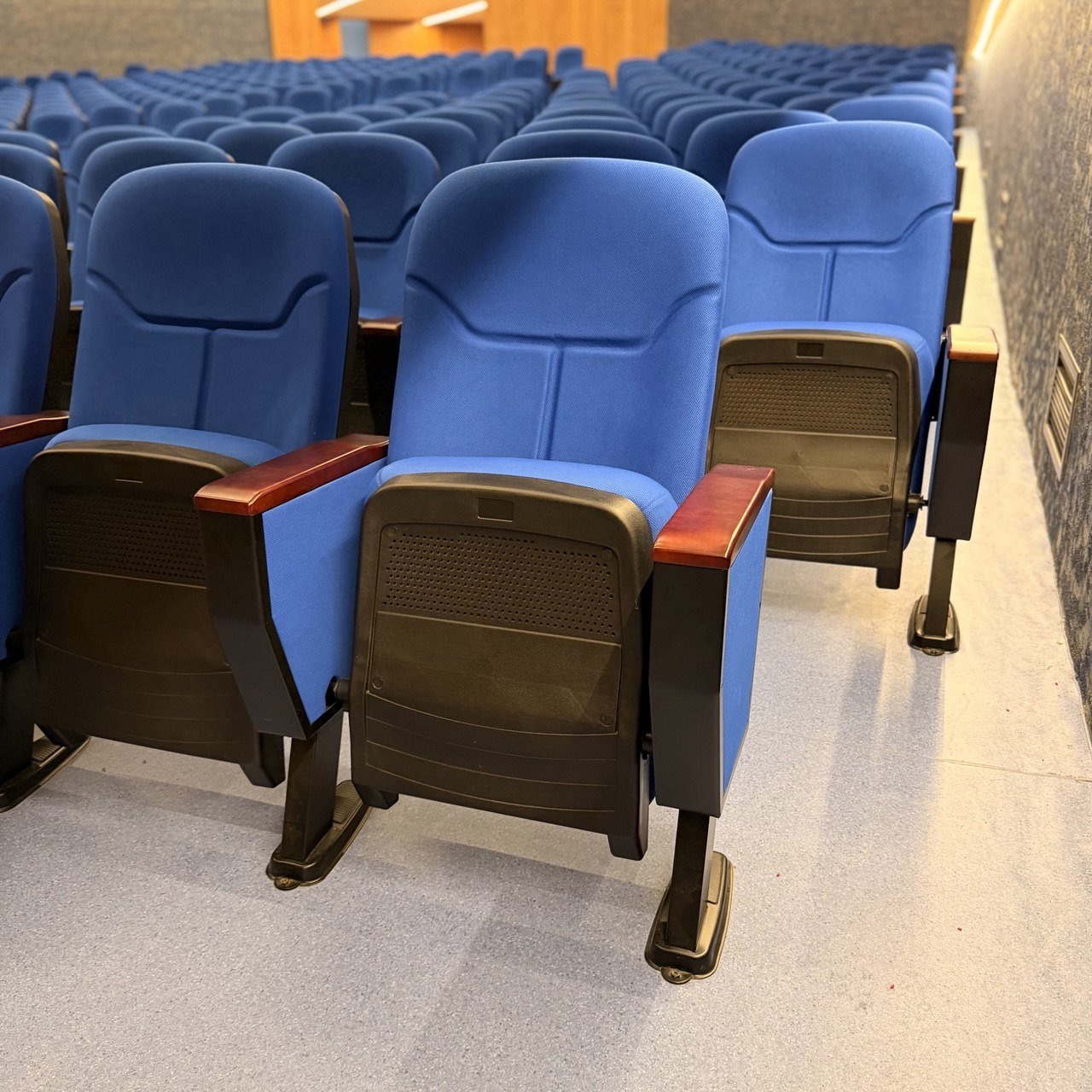 Theater and auditorium seating designed for schools, universities, lecture halls, and performance spaces.