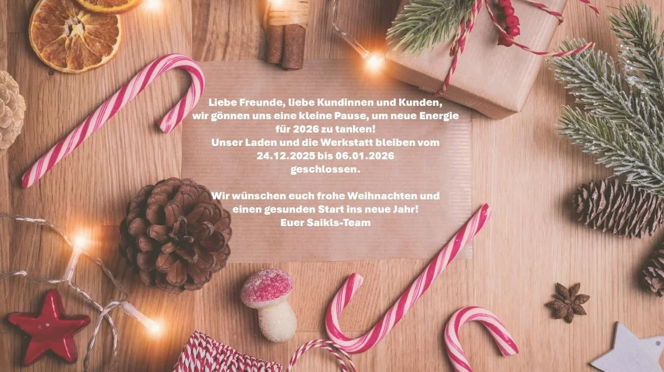 🎄✨ Wir machen eine kleine Pause, um voller Energie ins Jahr 2026 zu starten!
Unser Laden &amp; die Werkstatt sind vom 24.12. bis 06.01. geschlossen.
Wir w&uuml;nschen euch frohe Weihnachten und einen gesunden Start ins neue Jahr!
Danke f&uuml;r eure