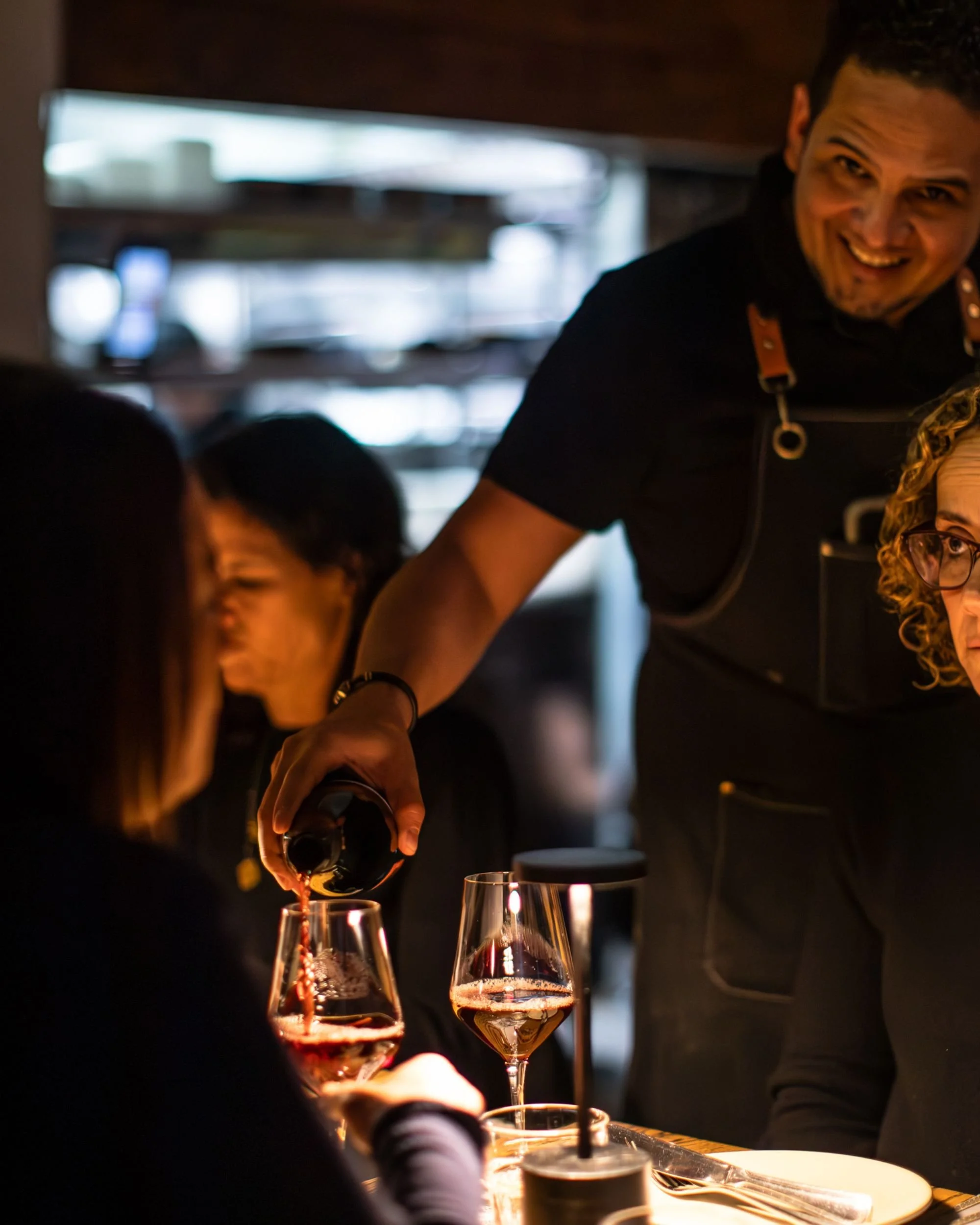 Serving natural wines, dinner service