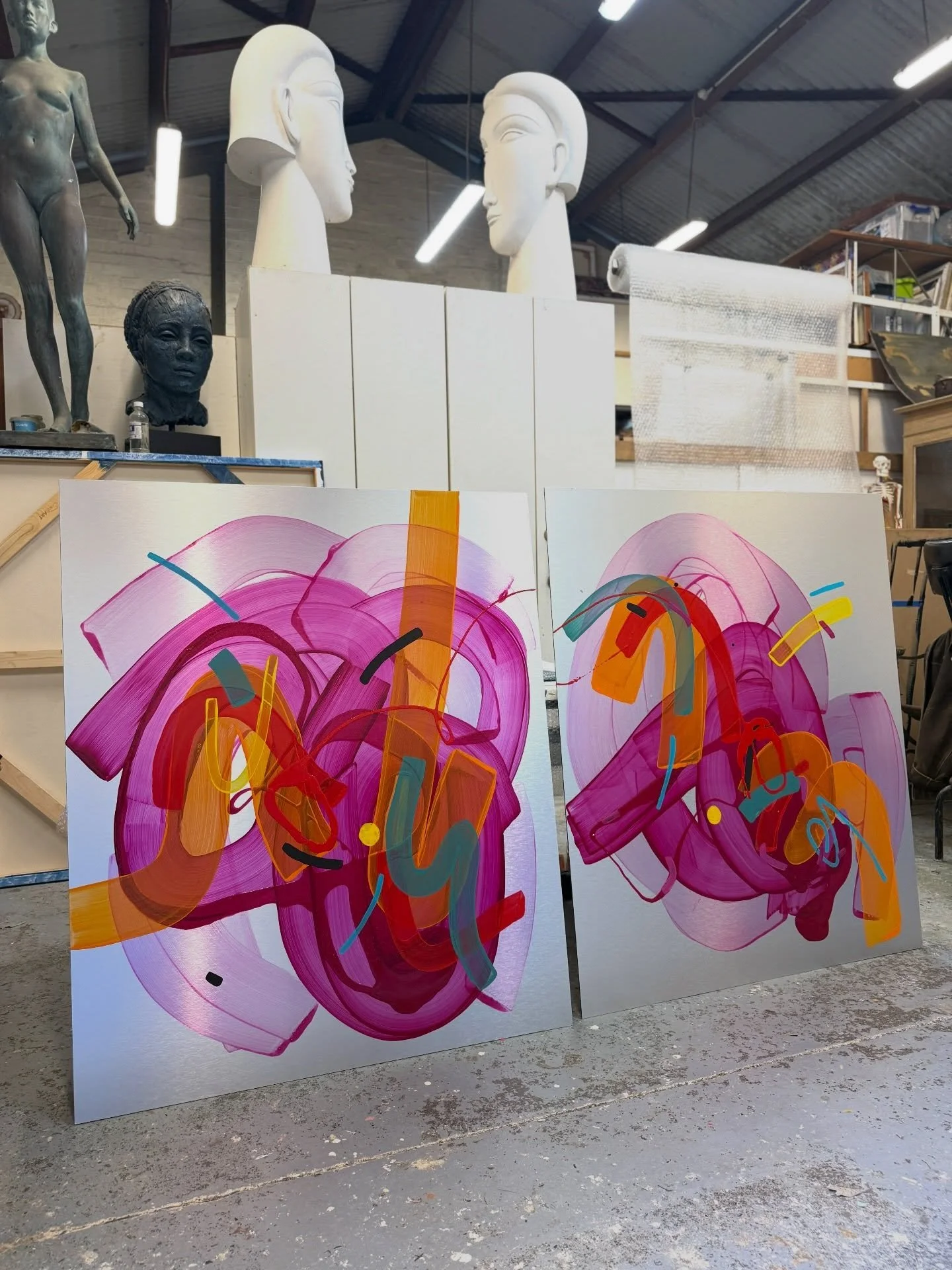 &ldquo;Between impulse and structure 1 &amp; 2&rdquo;, acrylic on aluminum panel, 120 x 100 cm each, 2026 🙌🏼

#abstractartwork #abstractexpressionist #contemporanyart #pinturaabstracta #artecontemp&oacute;raneo