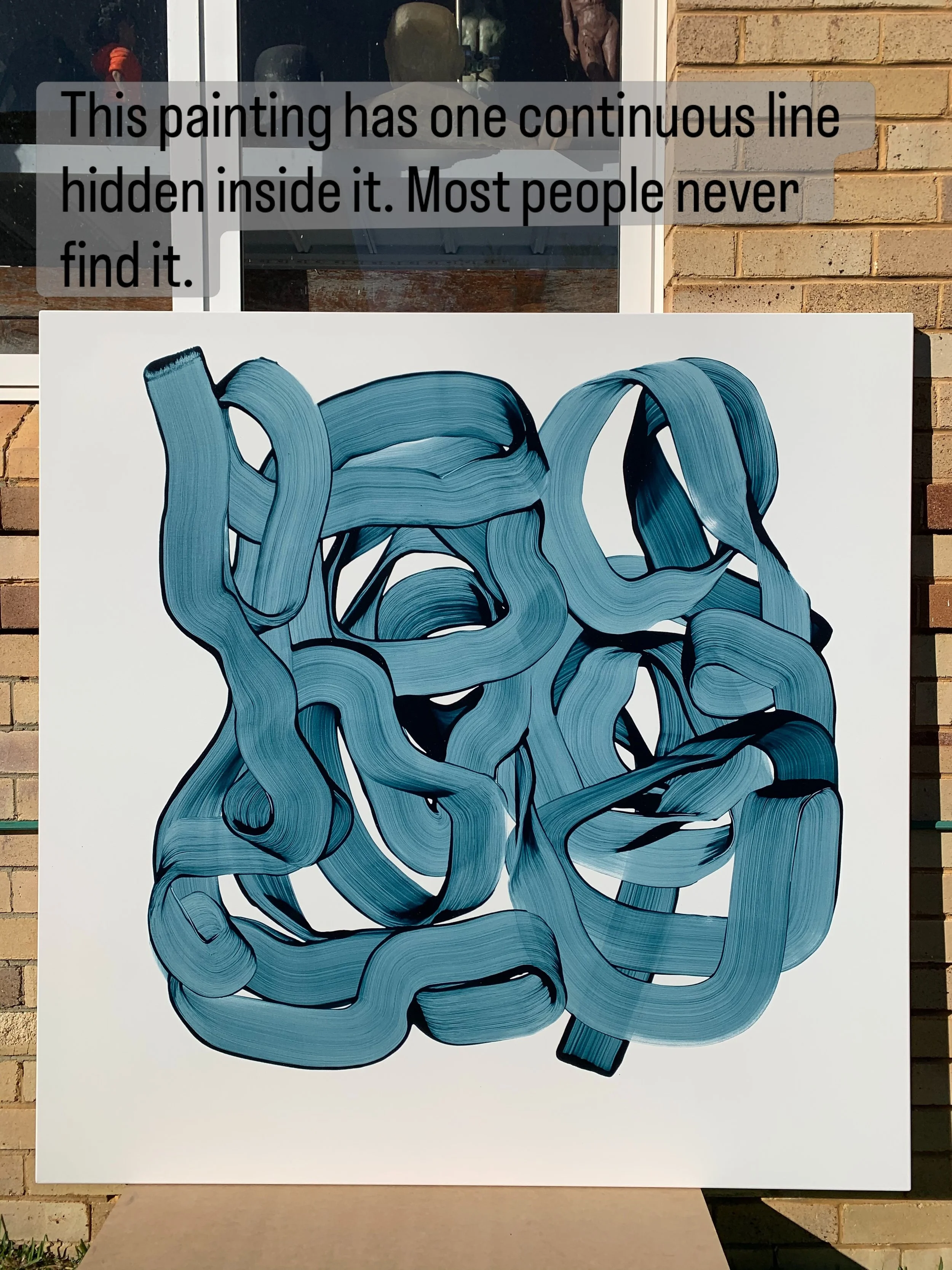 This painting has one continuous line hidden inside it. Most people never find it.

Did you?