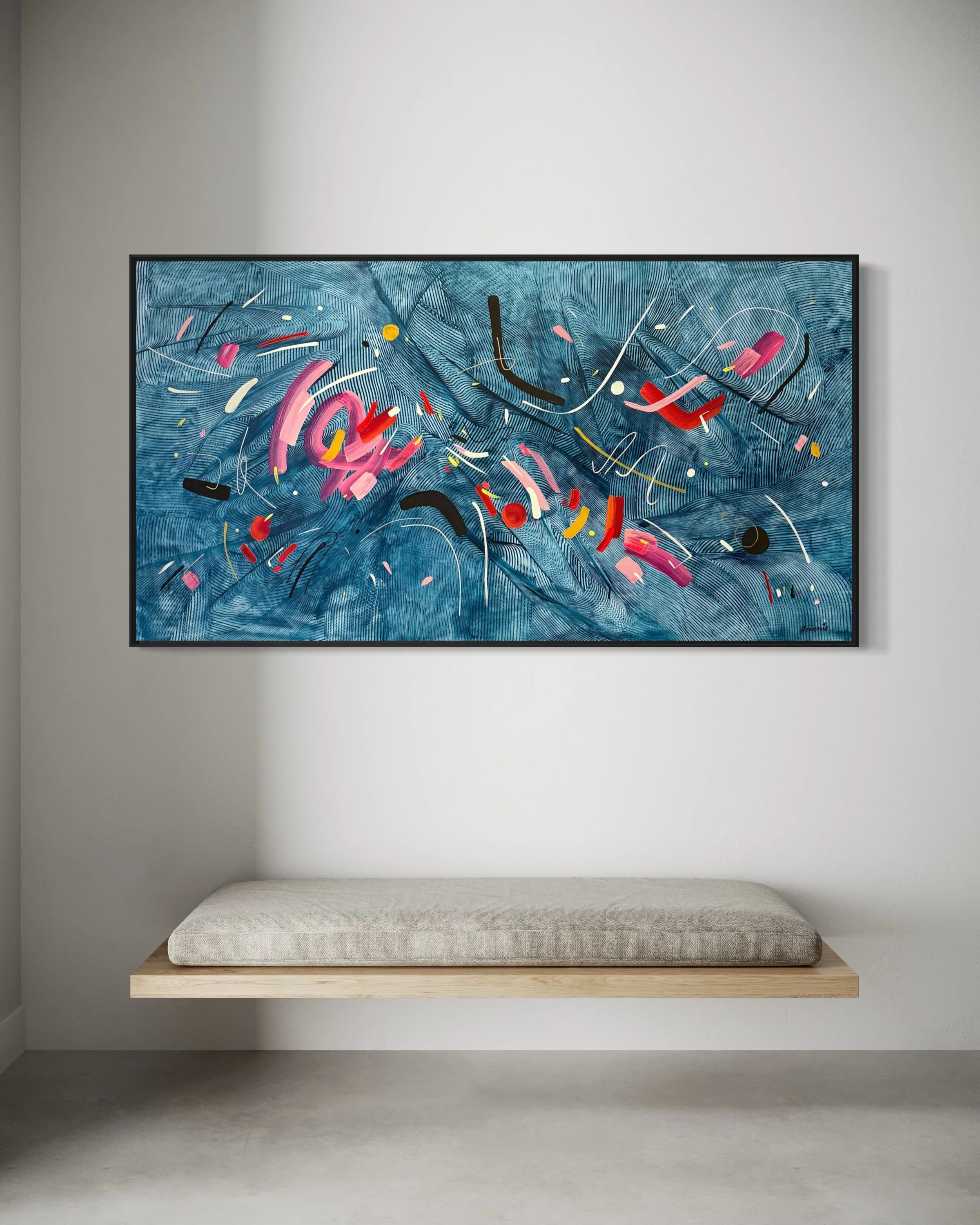 &ldquo;Deep current&rdquo;, acrylic on canvas, 90 x 200 cm, 2026 🙌🏼 Currently available at @saishoart @sgallery_art 

Details through the Link in Bio ✨
➡️ My Galleries: Saisho Art