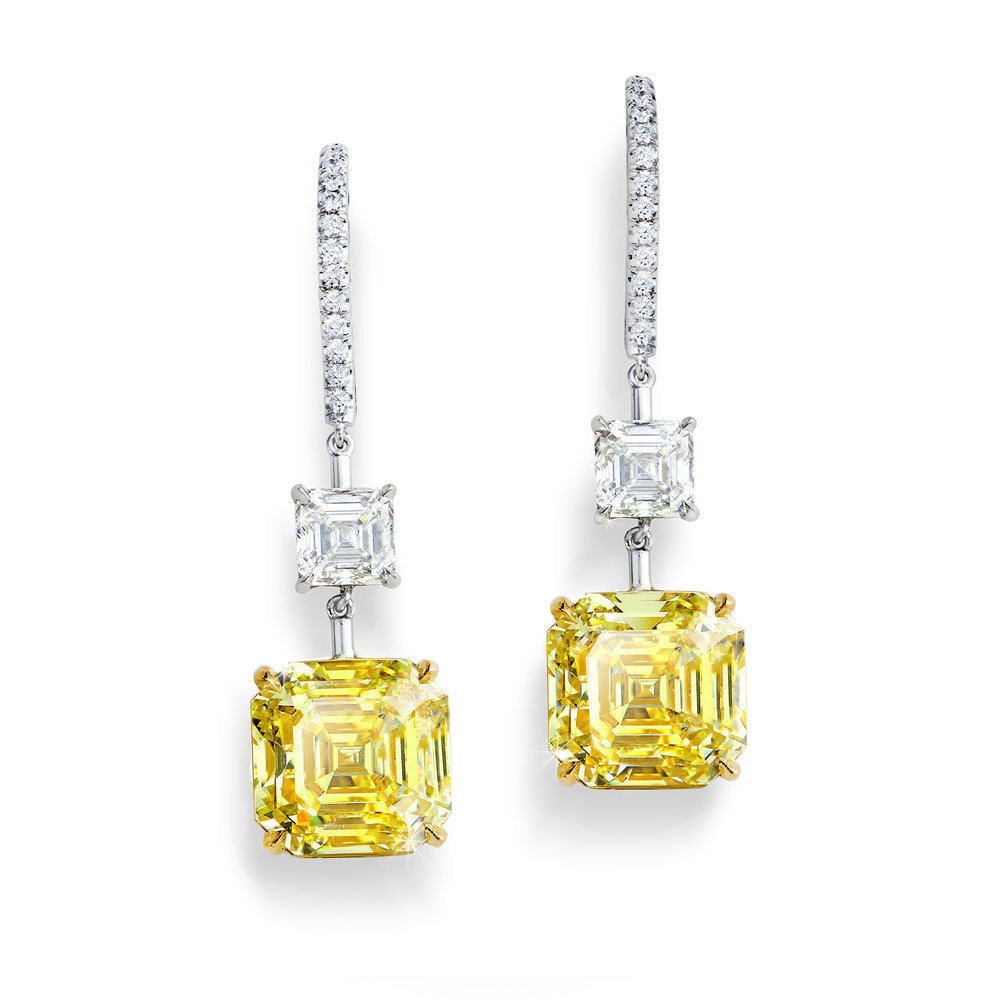 Diamond Asscher Earrings