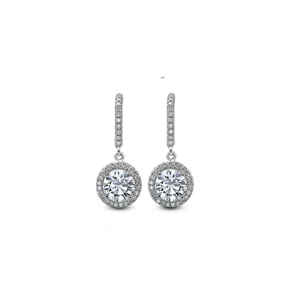 Round Brilliant Halo Earrings