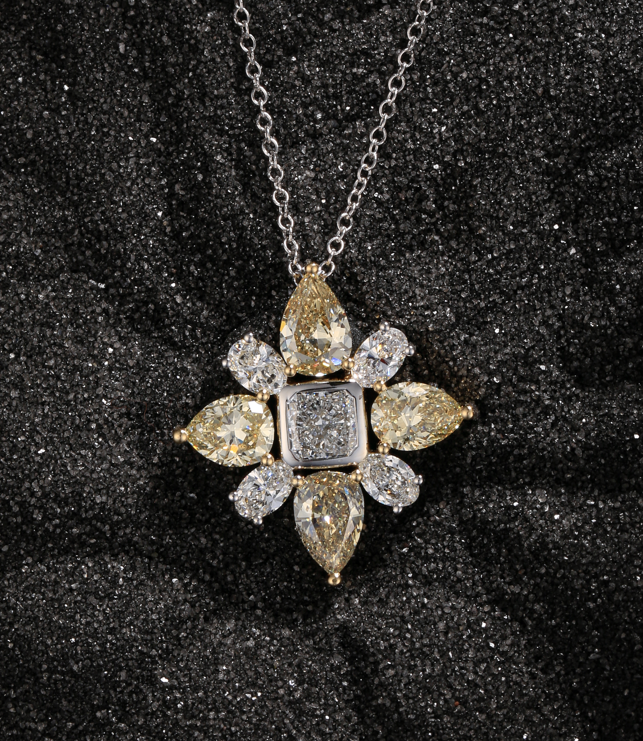 Mixed Shape Yellow Oasis Bloom Pendant