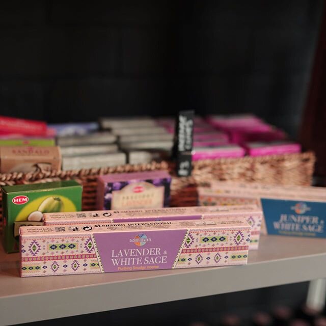 &yen; INCENSE &yen;
We have incense sticks and cones to get you relaxed, cleansed and ready for the day!  Super uplifting and perfect for getting your creativity and inspiration going!  We keep our stores always going all day with this constant uplif