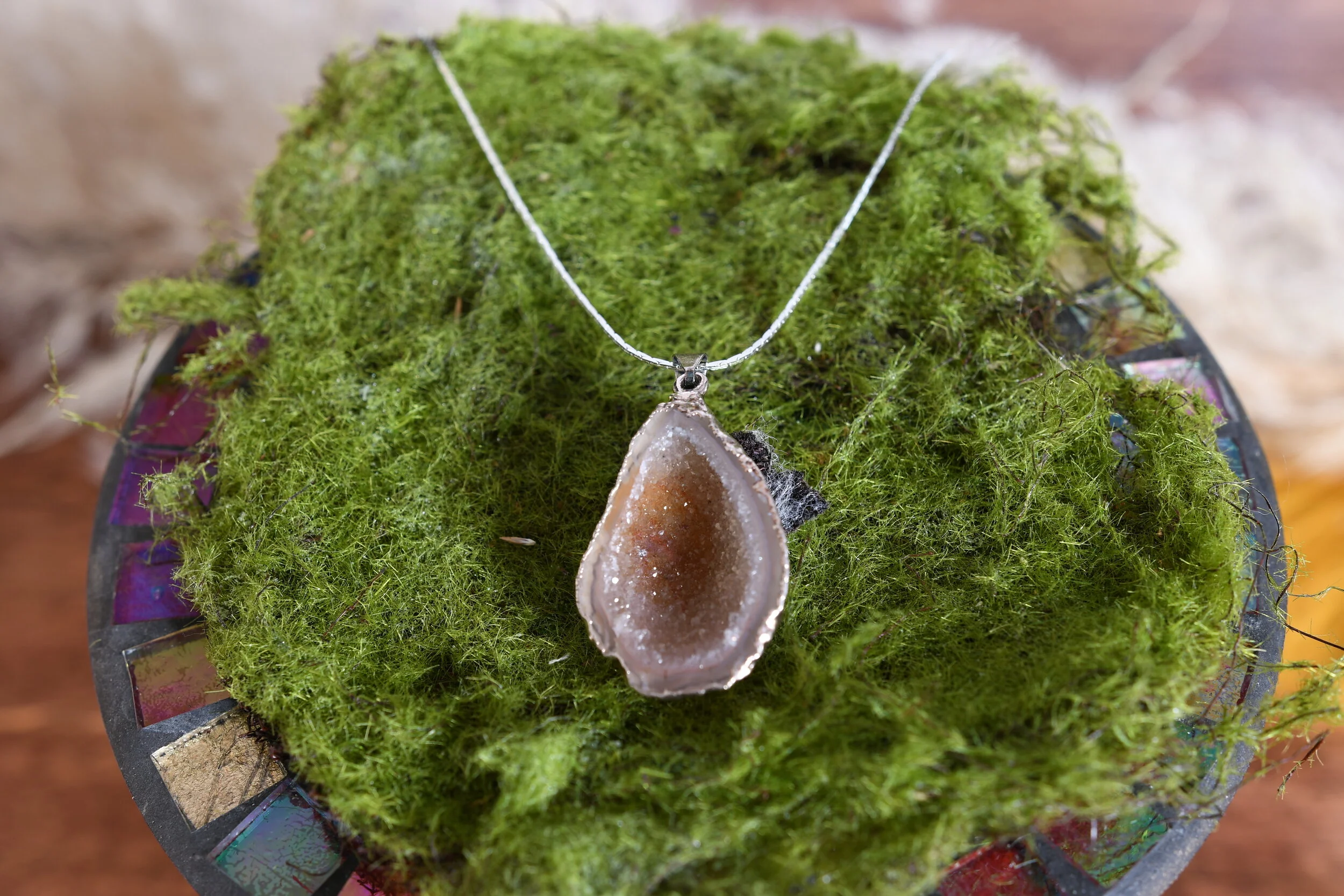 Geode Slice Necklace.