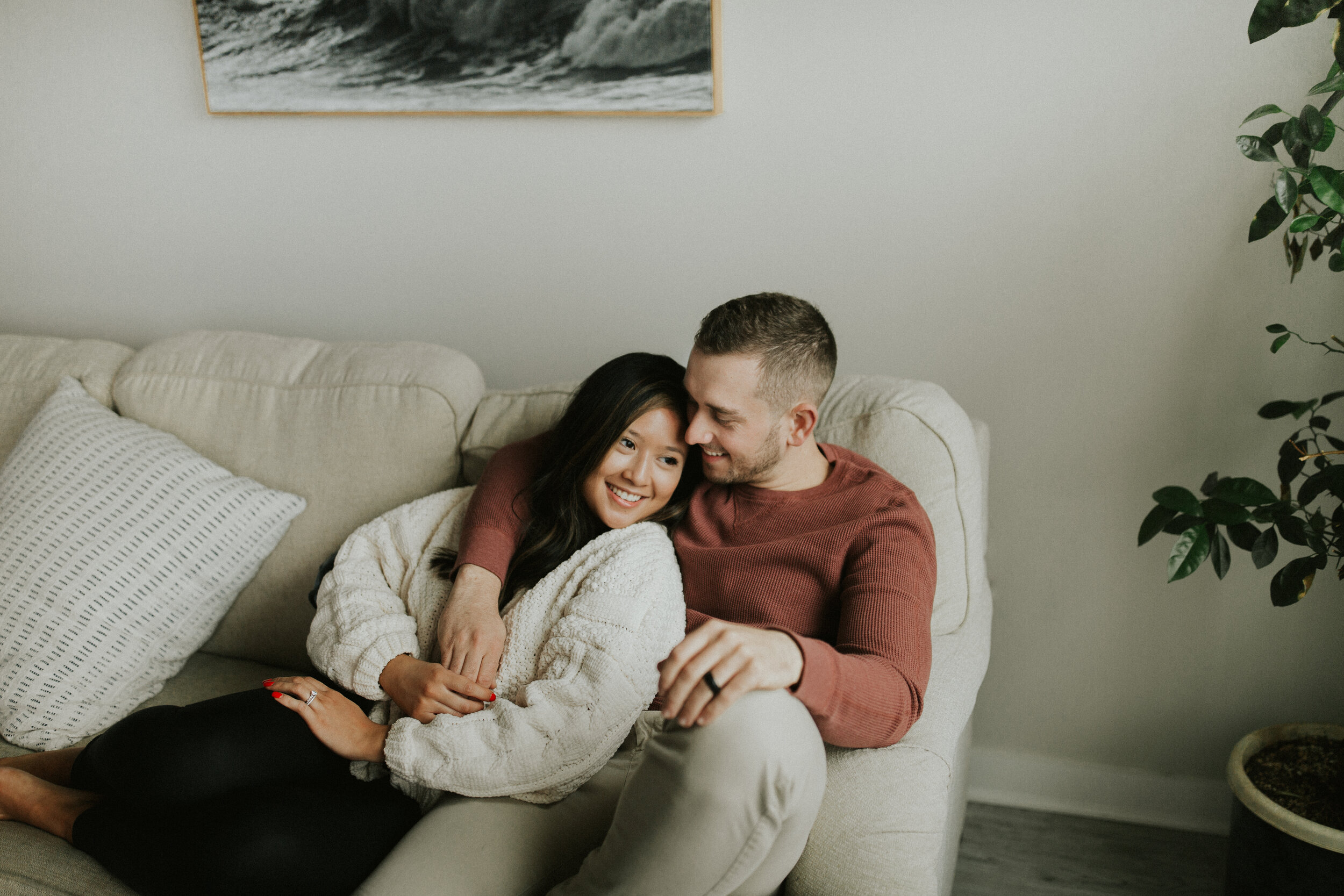 Cozy In Home Engagement Session Raleigh Nc
