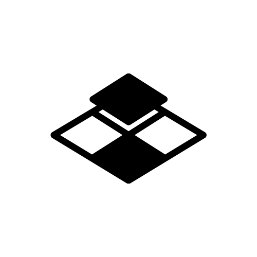 Icon of stacked rectangles, representing layers or layering.
