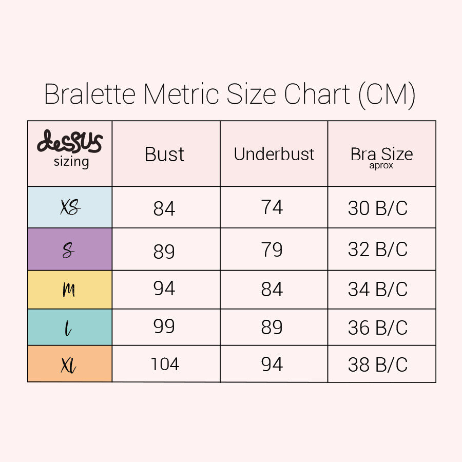 Size Charts — Dessus Lingerie