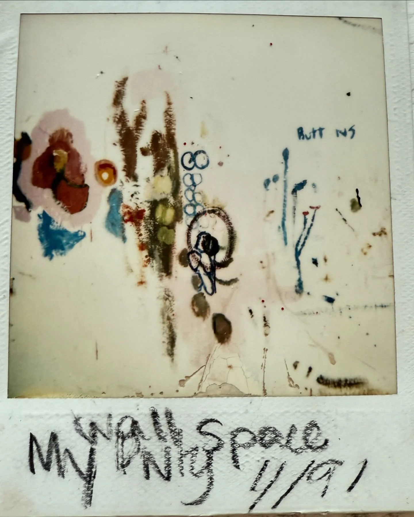 My wall space 4 /1997 at #SFAI  this phrase some was real popular also !  Good days and wild times #allegragibson_art