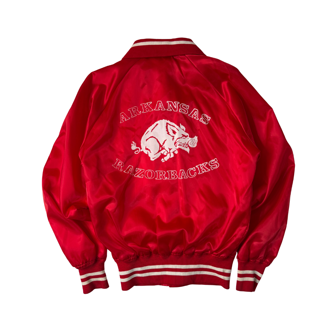 70s Arkansas Razorbacks satin jacket (L)