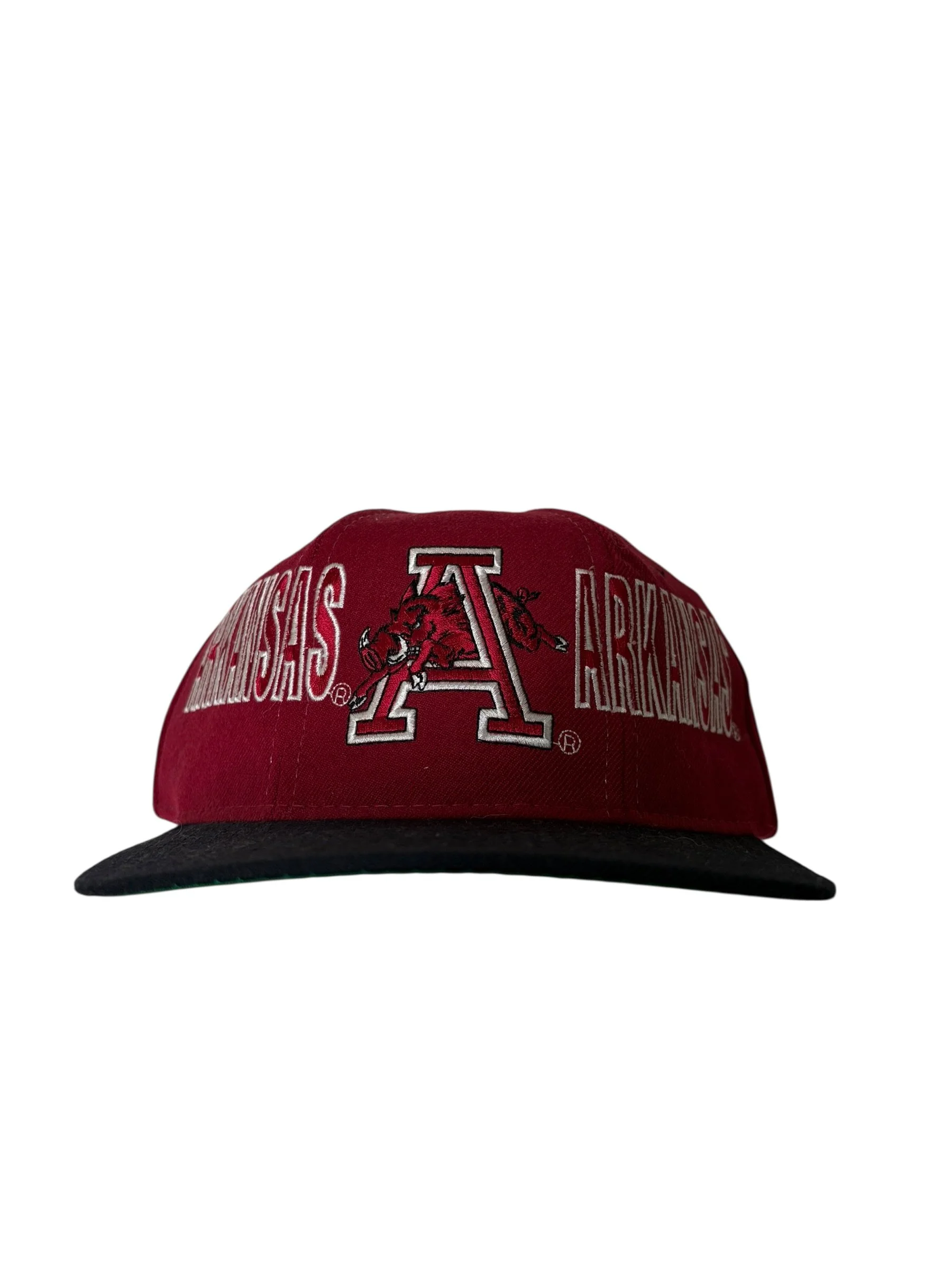 90s Arkansas Razorbacks Starter spellout snapback hat