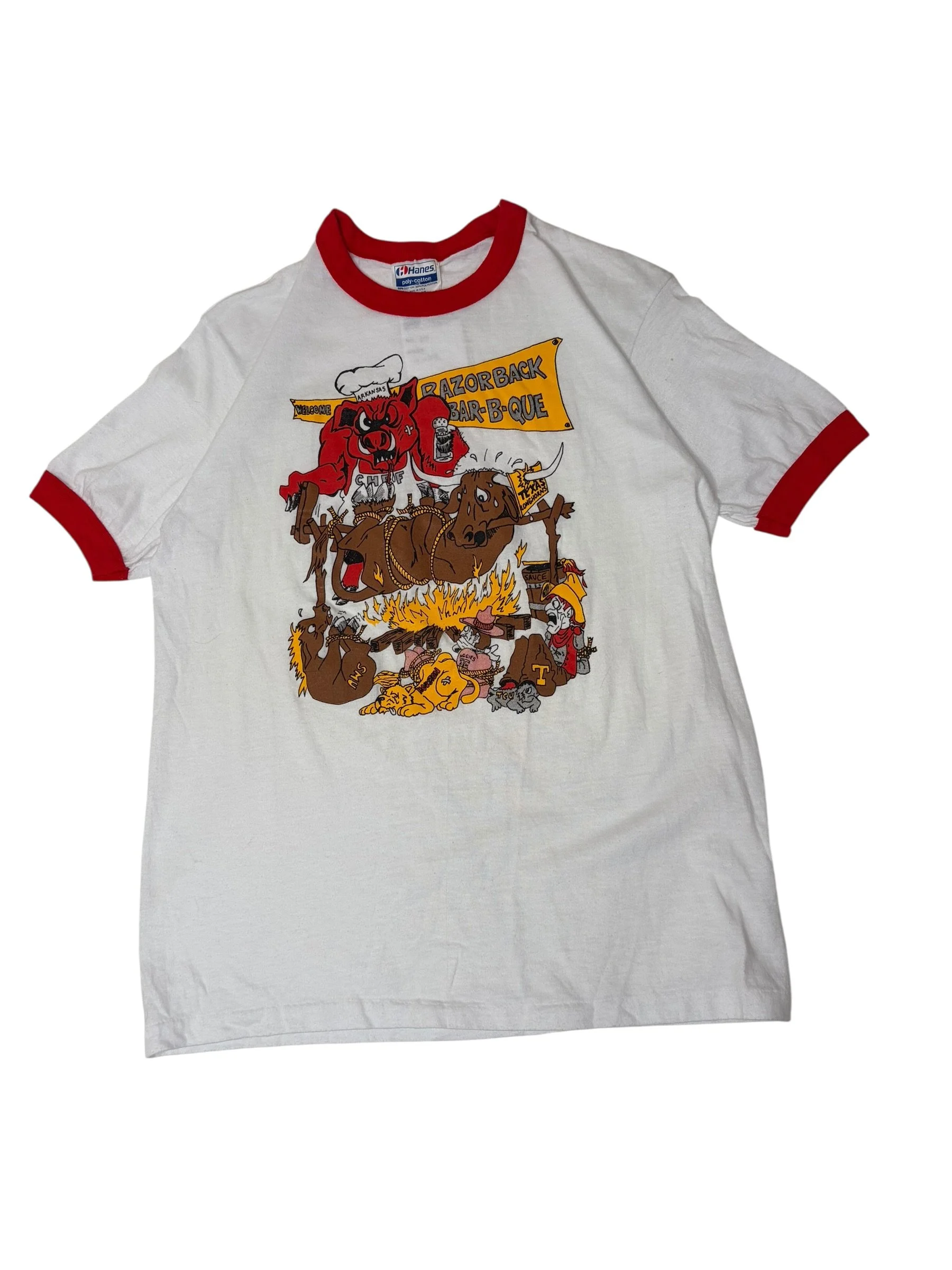 80s ARKANSAS RAZORBACK TEE (M)