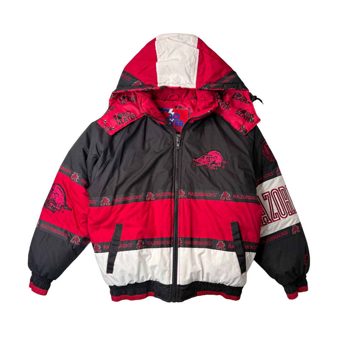 90s Arkansas Razorback Pro Player jacket (Deadstock Condition)