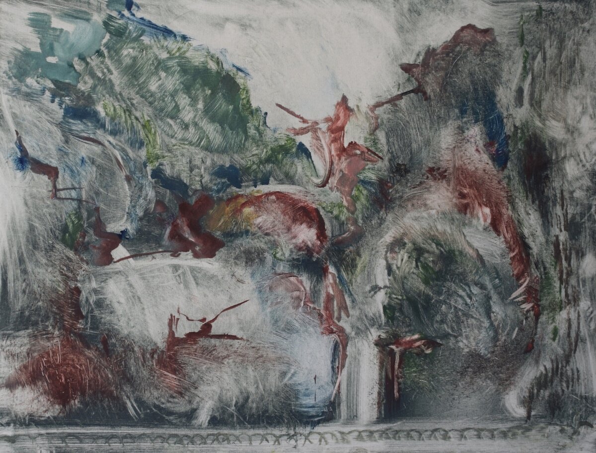 Key of water I, monotype, 34.5 x 26cm