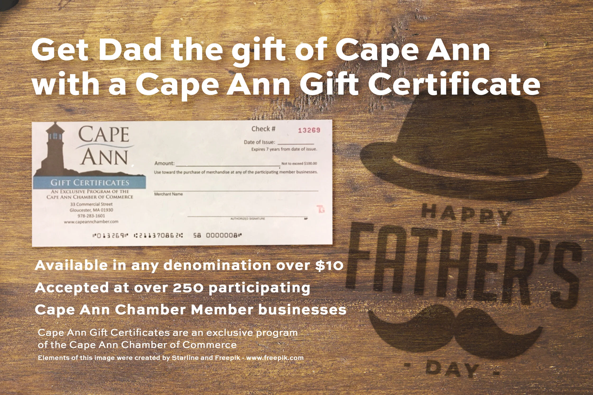 Cape Ann Gift Certificate Father's Day Advertisement