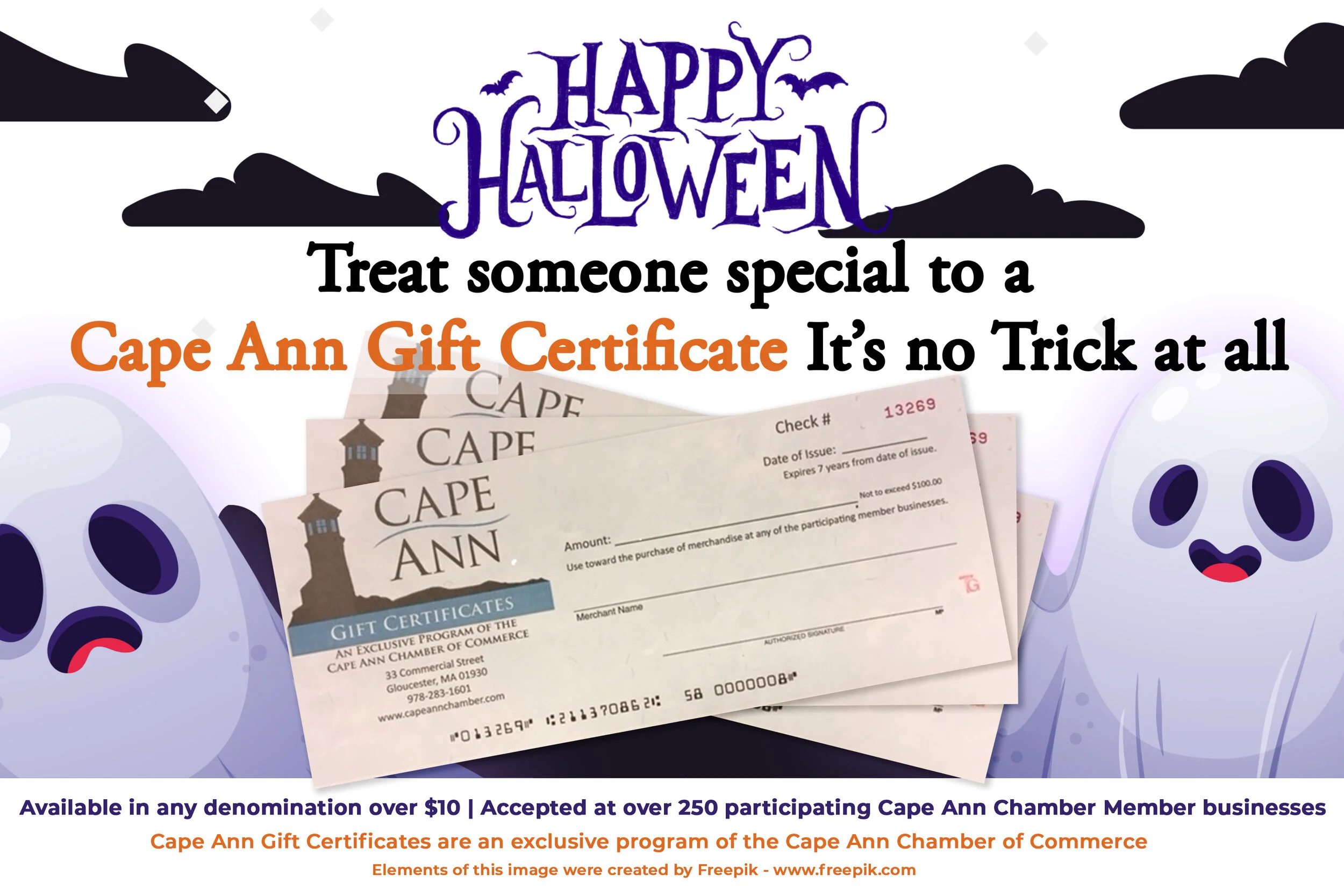 Cape Ann Gift Certificate Halloween Advertisement