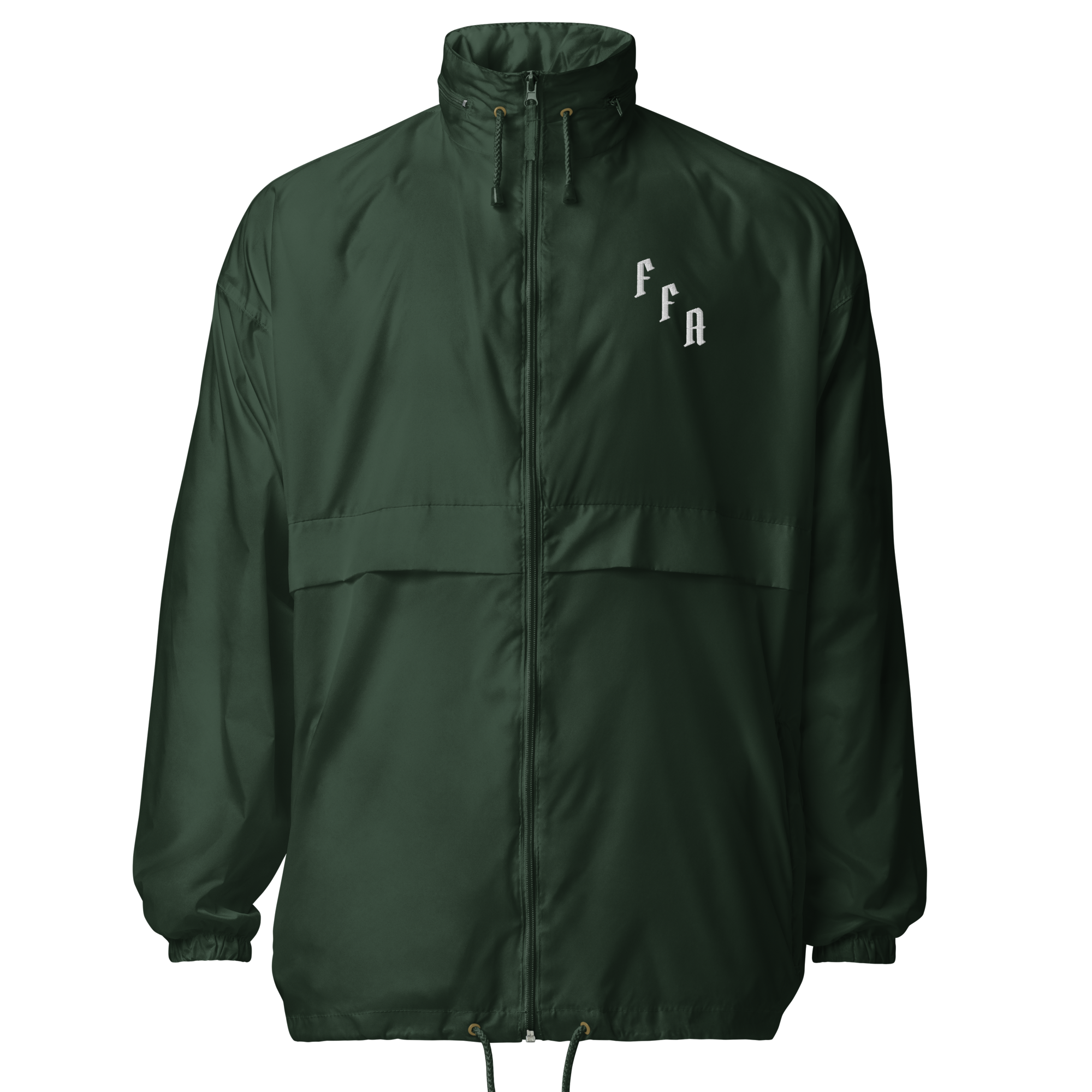 basic-unisex-windbreaker-forest-green-front-6748464a763b6.png