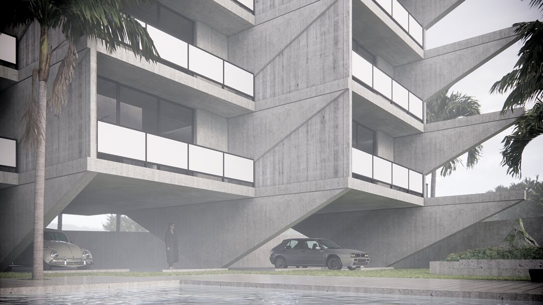 Another rainy day in Makiki.
.
Playing with the brutalist forms of the Makiki dingbats.
.
#brutalism #brutalistarchitecture #architecture #tropicalmodern #tropicalmodernism #enscape
