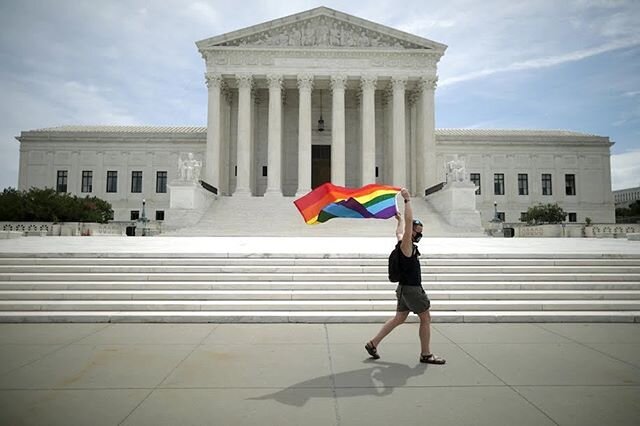 We are so happy to be celebrating this legal victory for LGBTQ people in this country. HAPPY Pride! 🏳️&zwj;🌈. Photo from Washington Post article here: https://www.google.com/amp/s/www.washingtonpost.com/politics/courts_law/supreme-court-says-gay-tr