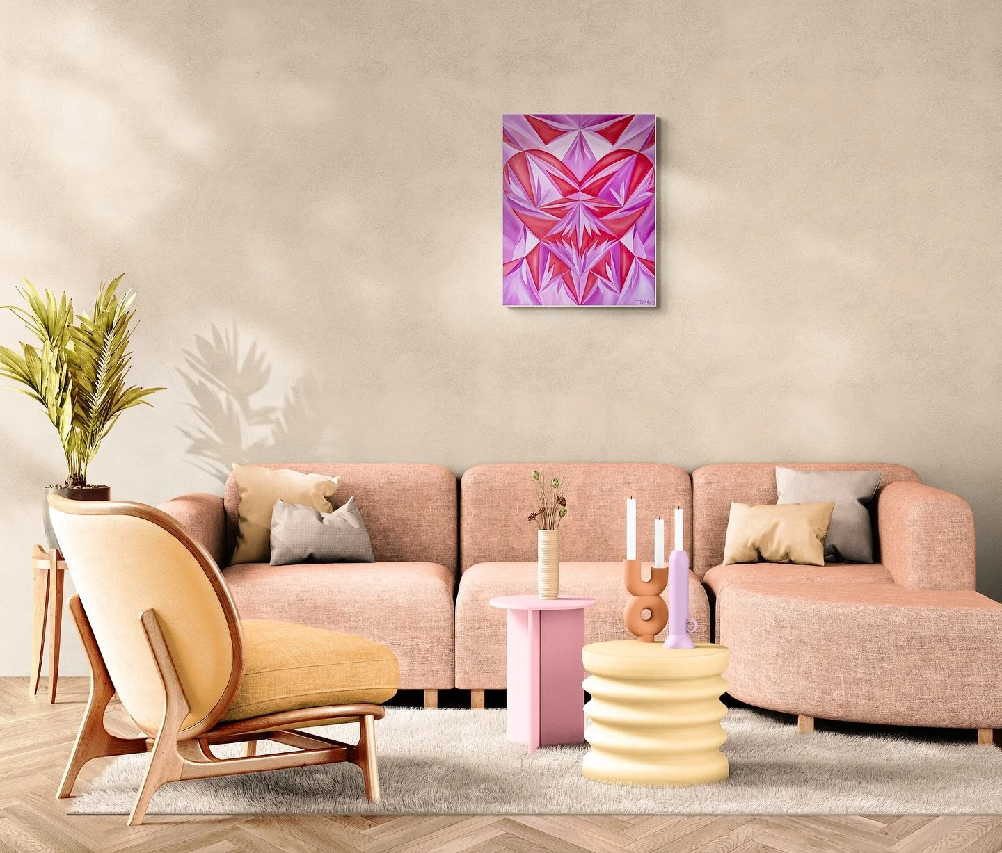 💕❤️ &lsquo;Geometric Heart&rsquo;, Oil on Canvas, 76cm x 76cm x 3.5cm. Available via @bluethumbart 
-
-
-
#artist #art #artwork #loveheart #love #oilpaintingartist #oiloncanvas #painting #sydneyart #bluethumbart #artforsale #arts #creative #mood #in