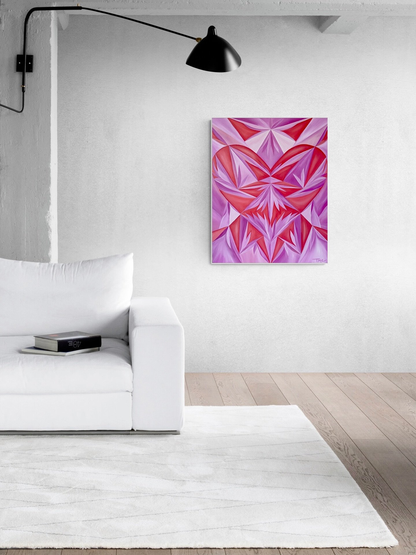 My latest oil painting &lsquo;Geometric Heart&rsquo; is a contemporary abstract artwork exploring emotional renewal, clarity, and the quiet strength found in self-love. Inspired by the symbolism of the Three of Swords Tarot card, this piece transform