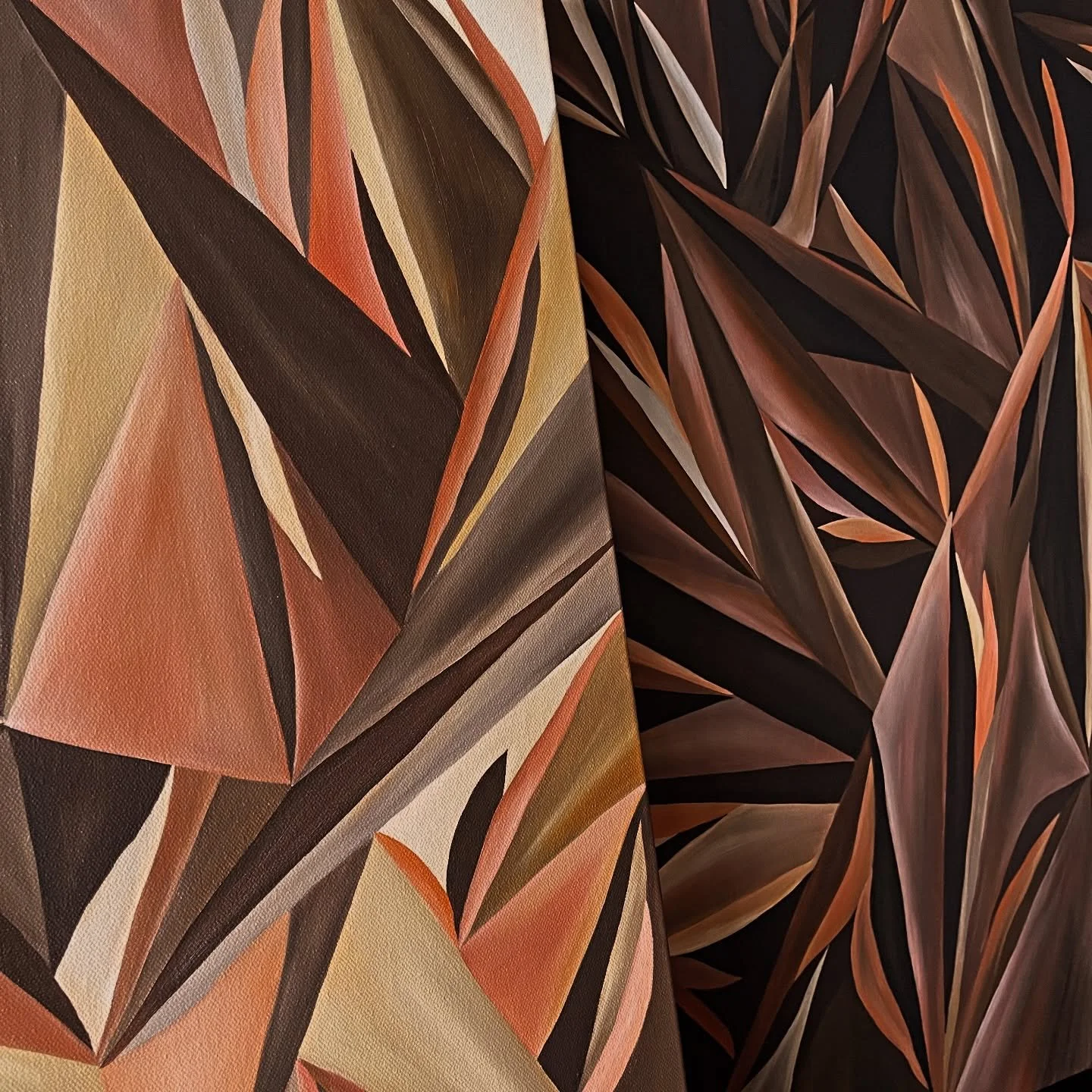 Where geometry meets abstract florals🌙

#fineartist #contemporaryart #oilpaintings #geometricart #botanicalart