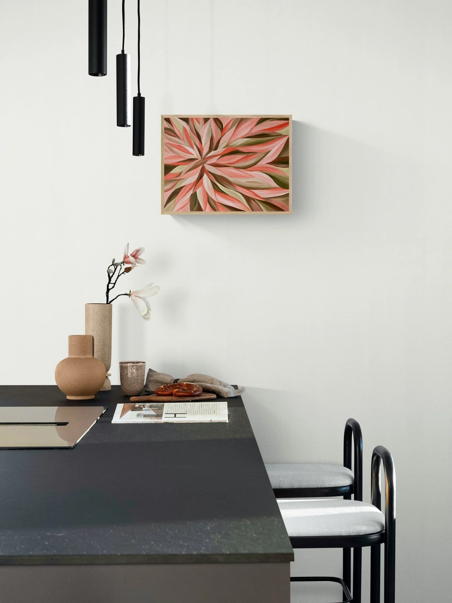 Soft geometry in bloom | Where organic form meets quiet structure. Available now via my website💛

#contemporaryartist #botantical #interiorstyling #floralart #taracunniffeartist