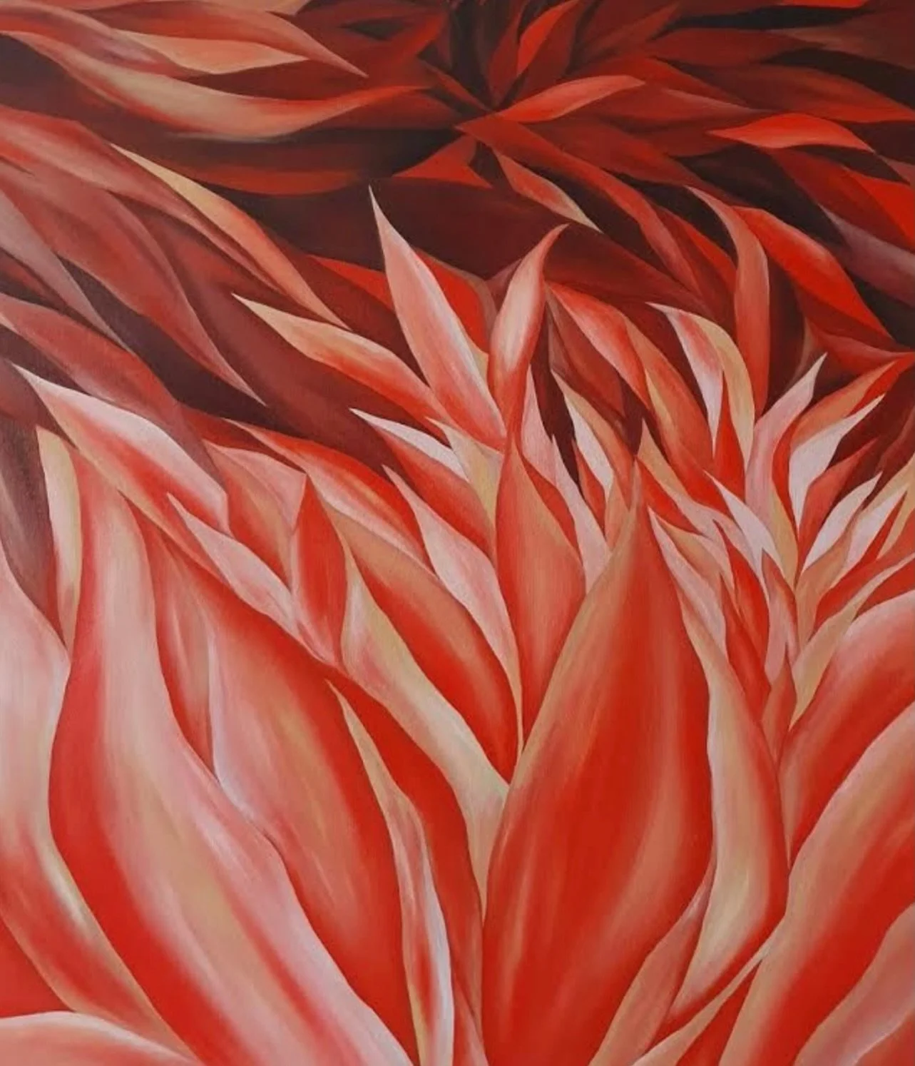 From the archives. This one found its forever home. Still catches me every time I look back at it✨

Fire Within, Oil on Canvas

#botanicalart #oilpainting #sydneyartist #australianart #artforinteriors