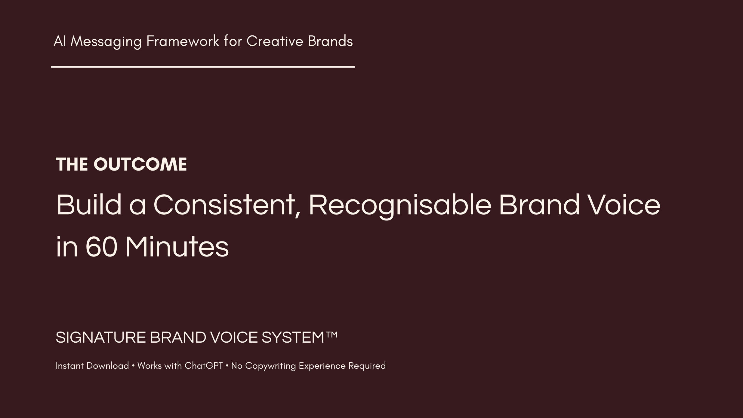 Signature Brand Voice System™ AI Messaging Framework for Creative Brands