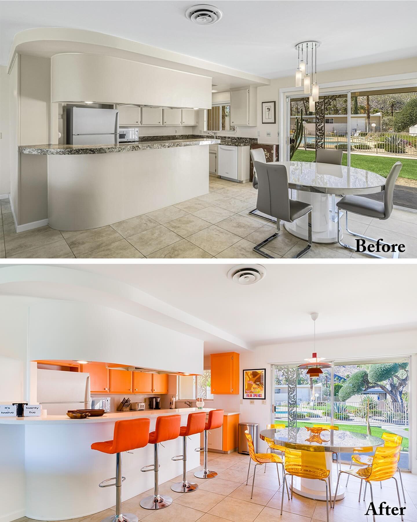 From gray to great! 🌅 
When the client asks for color we deliver&hellip; Check out the full transformation that was our midcentury Canyon Club Kaleidoscope design project right now on our website at DesertSociety.net 🙌🏼