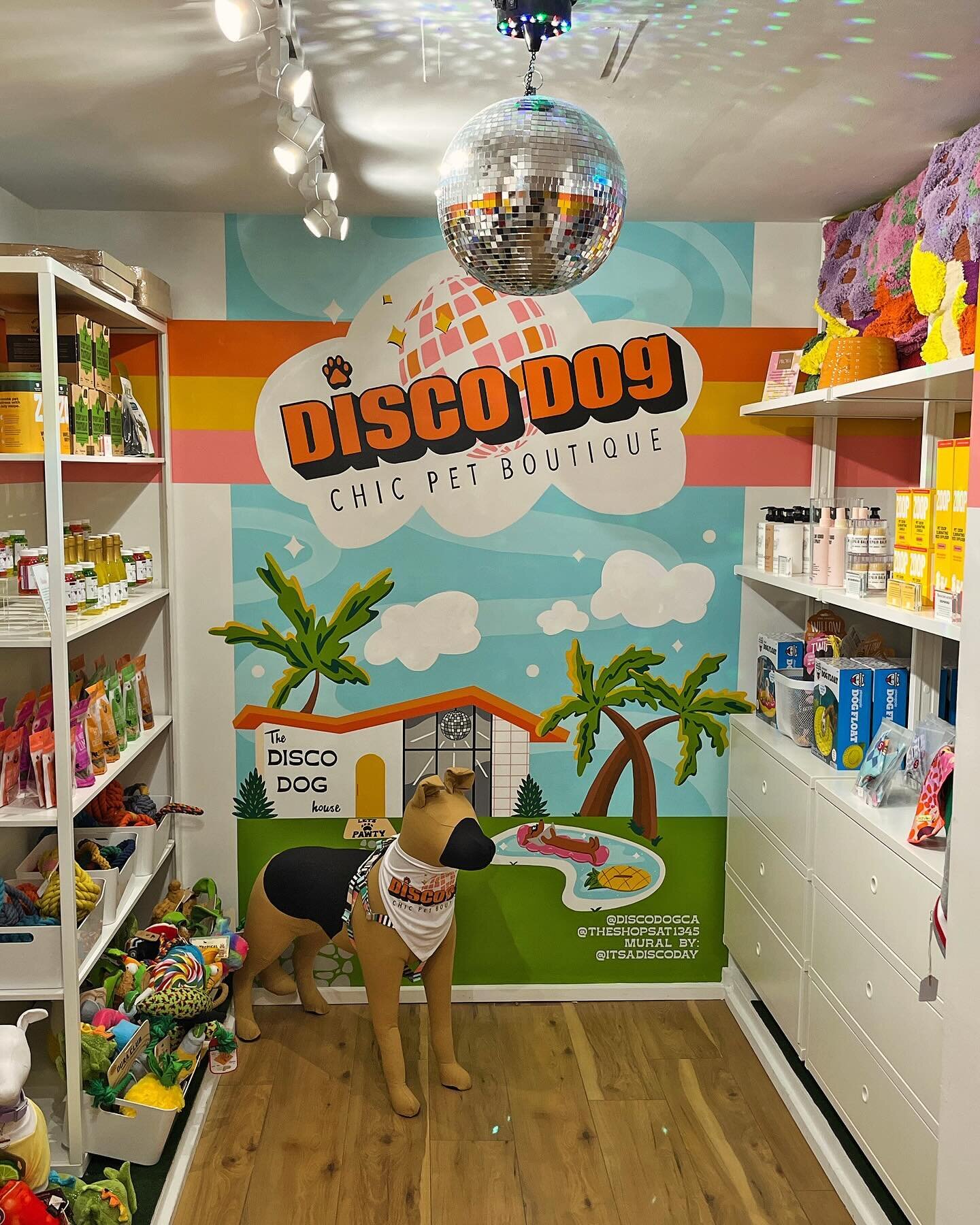 The Disco Dog is here! Check out @discodogca now open at @theshopsat1345 🛍️
Can you possibly have any greater fun with a branding and interior design project than one involving super cute pets, brightly colored hues and shiny mirror balls? The answe
