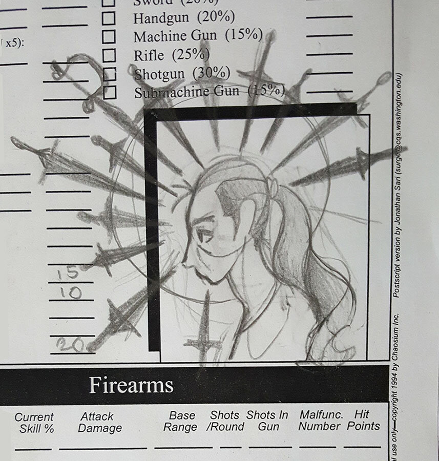 A sketch circa summer 2016, the rediscovery of which led to designing the necklace.