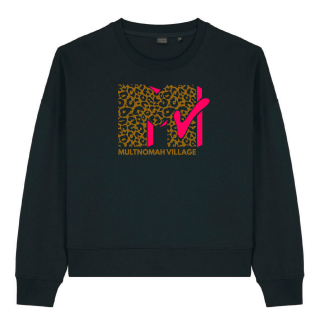 I WANT MY MV ( LEOPARD) - CROP SWEATSHIRT
