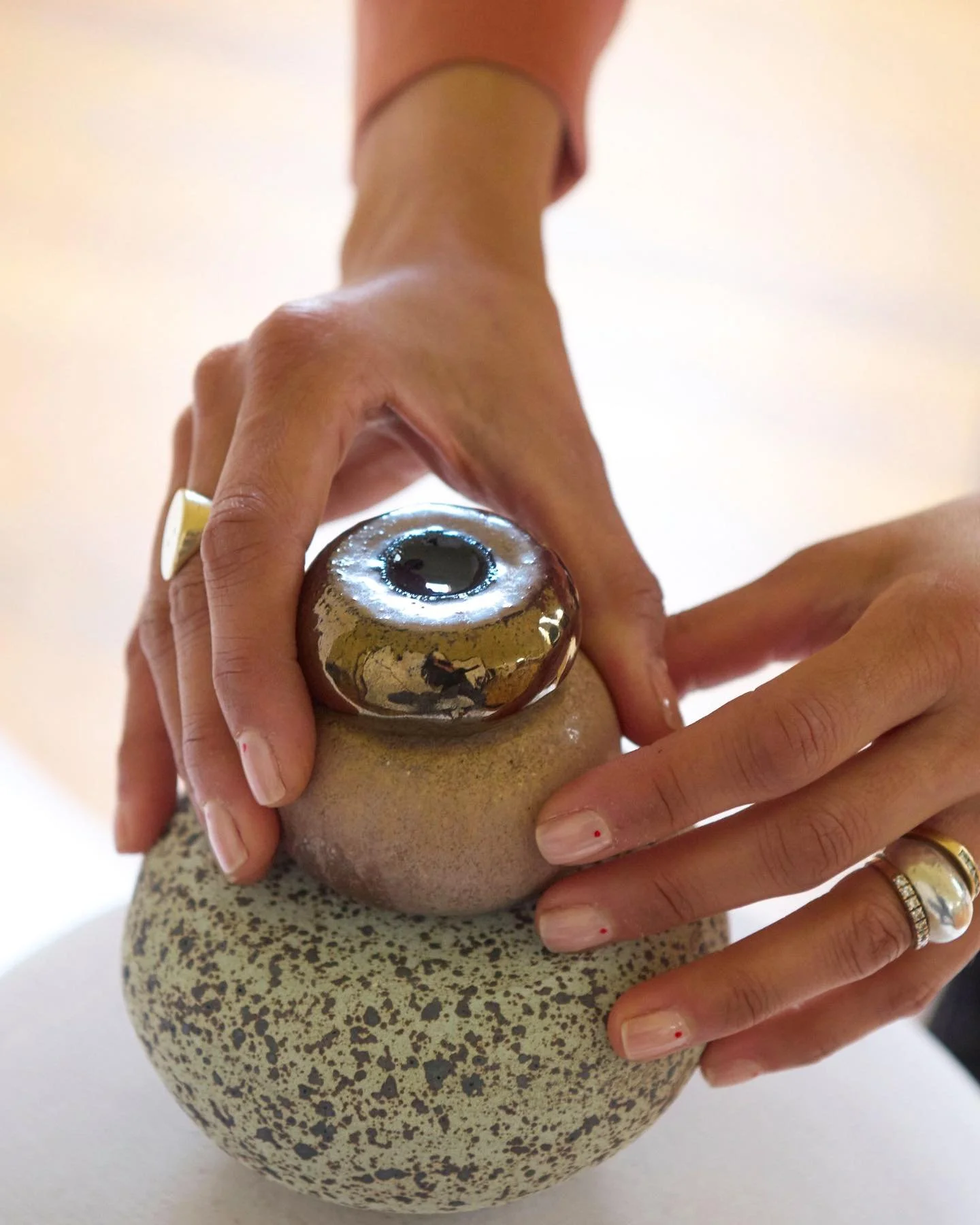 Details.

This series of works is named in homage to one of the most poignant novels I&rsquo;ve read &mdash; A Fine Balance by Rohinton Mistry.

It speaks to the physical balance between the ceramic forms &mdash; their materiality, colour and stackin