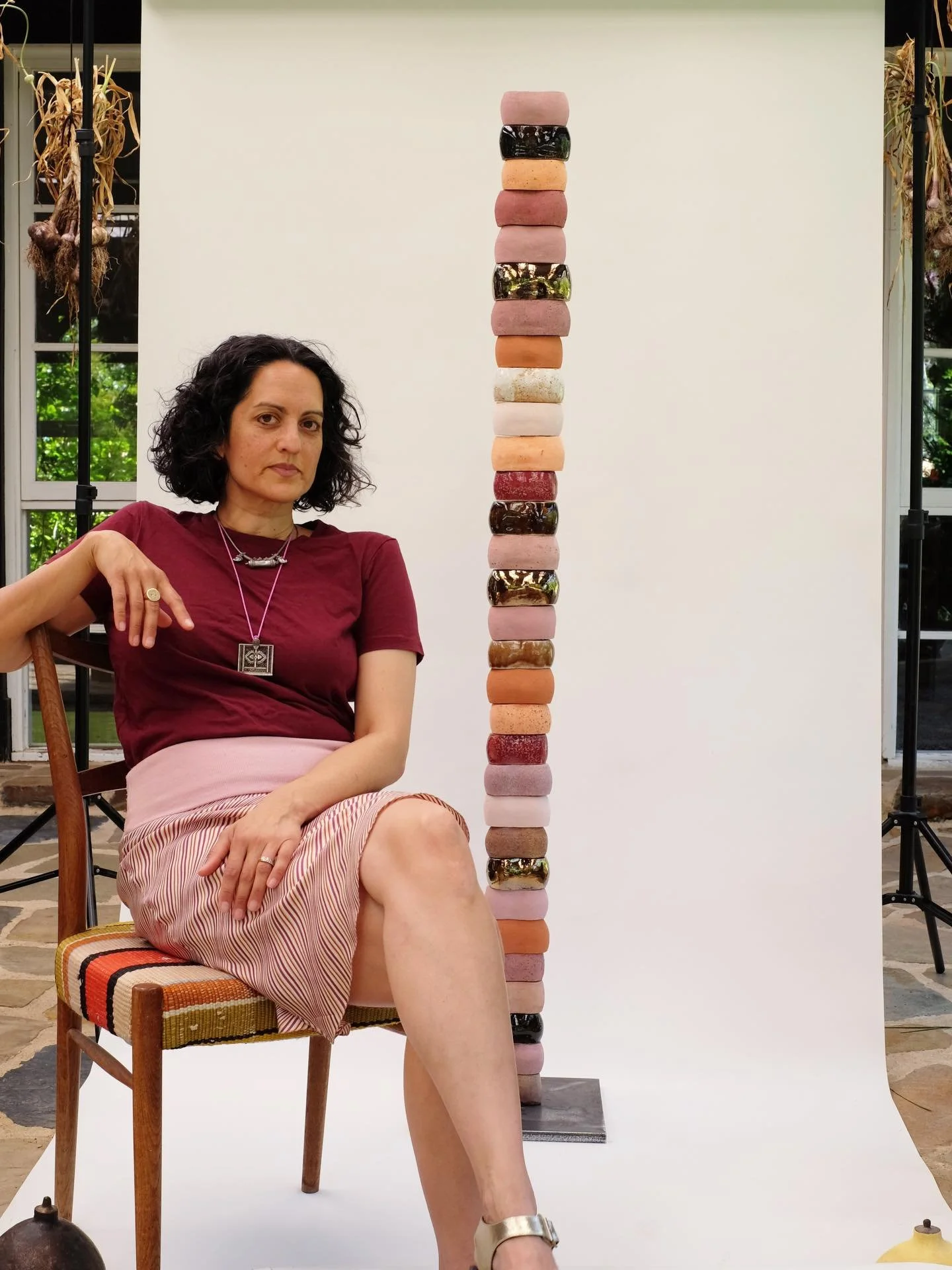 When your &lsquo;fit matches your work 

And it&rsquo;s time to hang the garlic&hellip;

Hello 2026 🩷

Knuckle Totem (Rose / Patala 2) (sold)
2026 
Ceramic, glaze, steel
1600 x 300 x 300