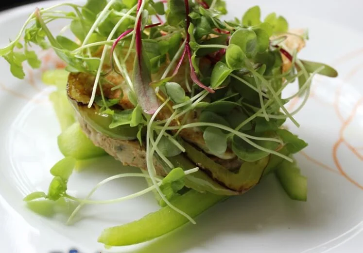 Mushroom Burger with Microgreens