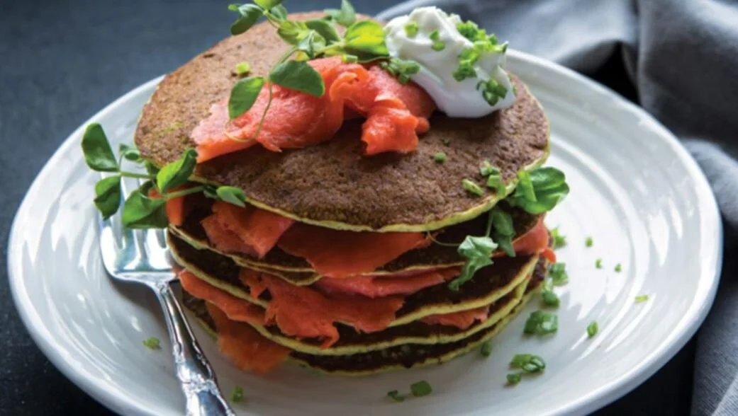 Savory Pancake with Peashoot Microgreens