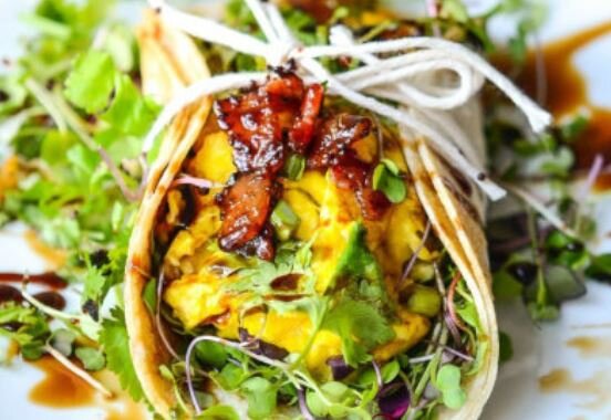 Shrimp Taco with Avacado & Microgreens